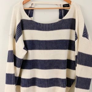 Vici Dolls open back navy striped sweater